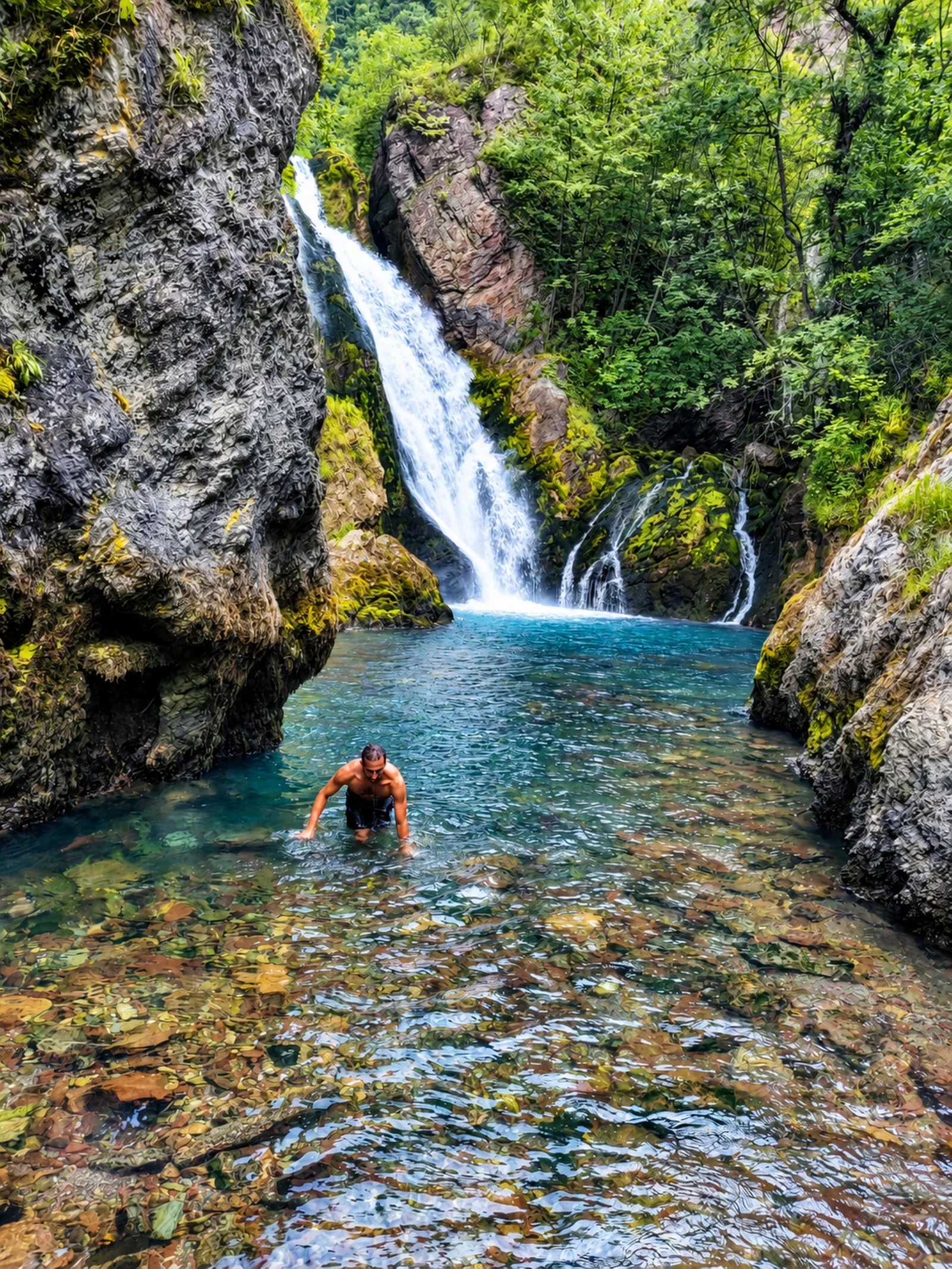 Dramatic canyon, waterfalls and gateway to Rugova in Peja